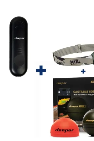 Pack Deeper Chirp+ 3D + Petzl Aria 1 + Amplificateur Wifi pêche du bord Usine Directe