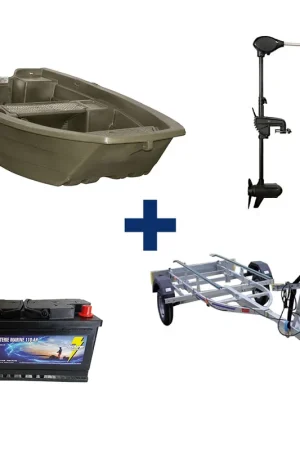 Pack Barque 3m20 + Remorque + Moteur 65 Lbs et Batterie 110 Ah Offre Limitée