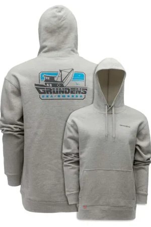 Sweatshirt Grundens Displacement Hoodie Commercial Boat Ahtletic Heather Marque
