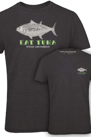 T-shirt Grundens Eat Tuna Heather Charcoal Retour Gratuit