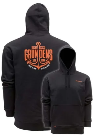 Sweatshirt Grundens Displacement Hoodie Logo Black Anchor Black Satisfait Ou Remboursé