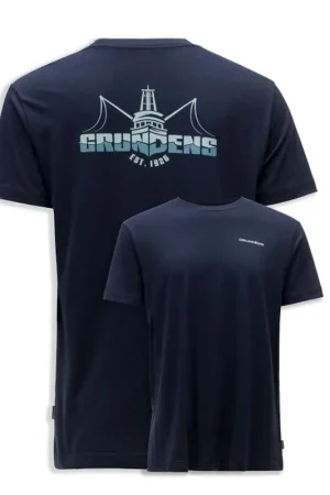 T-shirt Grundens Logo Boat SS Dark Navy Paiement Sécurisé