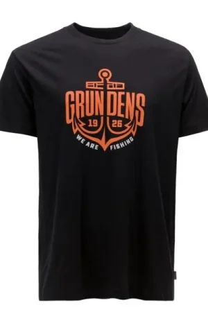 Nouveauté T-shirt Grundens Logo Anchor Noir