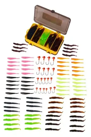 Offre Exclusive Coffret de leurres souples Pin Tail et V-Tail Fish4All (100pcs)