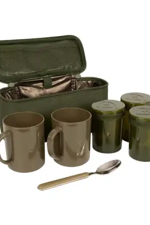 Trakker NXG Brew Kit (avec 2 Mugs + Cuillère à Thé + 3 Pots) Offre Spéciale