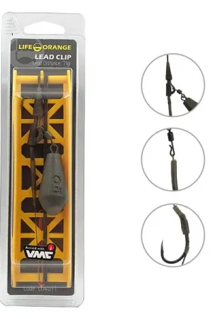 Bas de ligne carpe Life Orange Lead Clip Distance Vente Flash