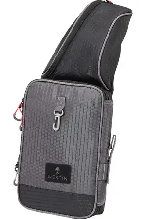 Top Vente Sac bandoulière pêche urbaine Westin W4 Street Sling Medium Titanium Black (incl. 1 boîte à leurres)