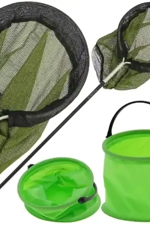 Épuisette pour enfants Angling Pursuits + seau pliable Usine Directe