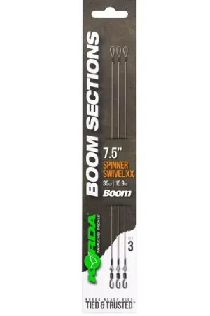 Bas de ligne Korda Booms avec émerillon spinner XX (3 pièces) Commander Vite