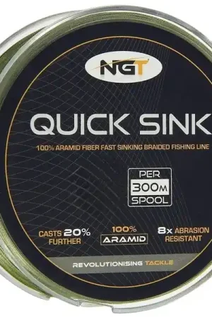 Tresse NGT 300M Quick Sink Braid en Moss Green Satisfait Ou Remboursé