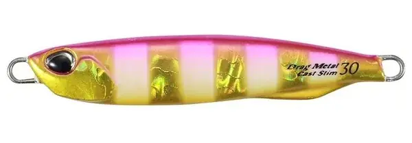 Prix Choc Jig Métallique DUO Drag Metal Cast Slim Pink Gold Zebra Glow Pilker 9cm (80g)