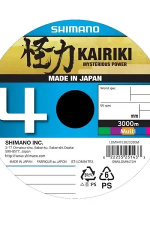 Tresse Shimano Line Kairiki 4 Multi Colour 3000m Usine Directe