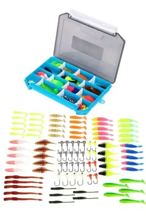 Boîte de leurres souples Fish4All Trout Softbait Box (97 pcs) Meilleur Choix