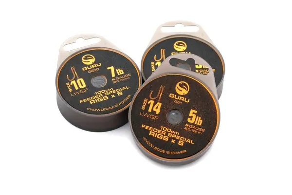 Acheter En Ligne Bas de ligne feeder LWGF Ready Rig Barbed Guru 1m (8 pièces)