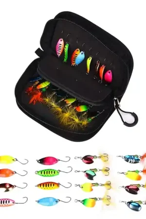 Bon Marché Pochette leurres métalliques Fish4All Spinner & Spoon Wallet Mix 1 (16 pièces)