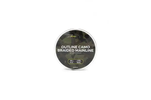 Avid Carp Outline Camo Braided Mainline 0,2 5mm (13,6 kg/30 lb) Usine Directe