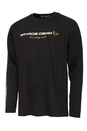Seulement Aujourd'hui Savage Gear Signature Logo Long Sleeve T-Shirt Black Caviar