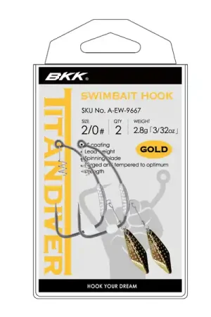 Hameçons BKK Titandiver Gold Softbait (2 pcs) Dernier Modèle