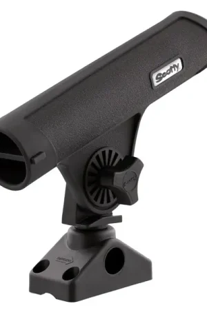 Porte-canne Scotty Rodmaster II Rod Holder Black W/ 0241 Side / Deck Mount Authentique