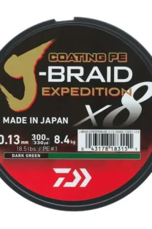 Tresse Daiwa J-Braid Expedition X8E Dark Green (150m) Offre Spéciale