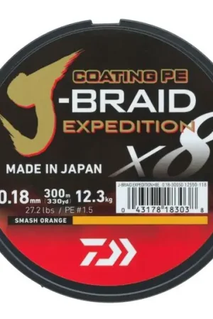 Promotion Tresse Daiwa J-Braid Expedition X8E Smash Orange (150m)
