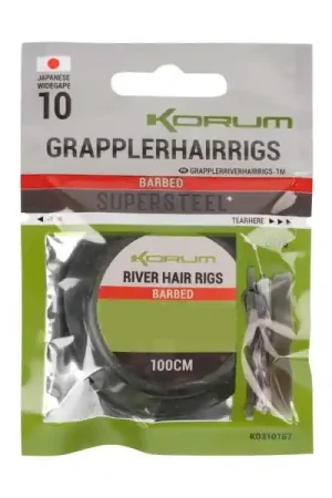 Seulement Aujourd'hui Bas de ligne Korum Grappler River Hair Rigs (6 pcs)