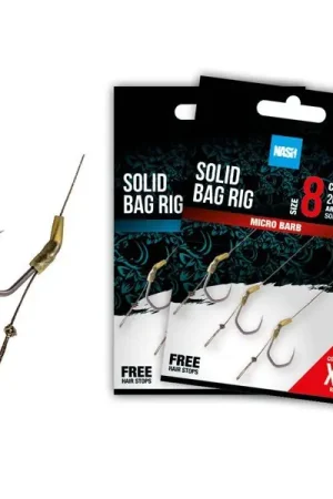 Bas de ligne Carpe Nash Solid Bag Rig Sans ardillon (3 pcs) (20lb) Vente Directe