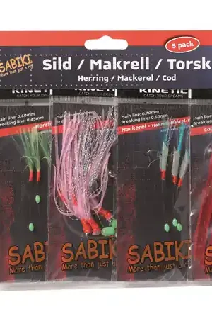Kinetic Sabiki Rigs 5-pack Mix, pour la pêche des cabillauds, harengs et maquereaux ! Vente Directe