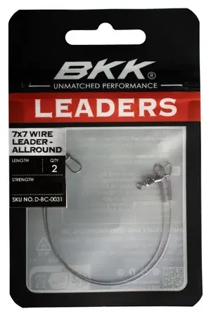 Expédition Rapide Bas de Ligne BKK 7x7 Wire Leader Allround Duolock Snap 15cm (2 Pièces)