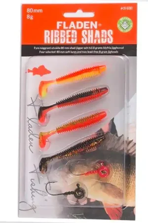 Acheter Direct Fladen Soft lure assortment Ribbed Shad