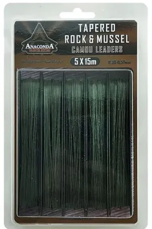 Bon Marché Anaconda Tapered Rock & Mussel Camou Leaders 15m (5 pcs)