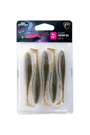 Fox Rage Slick Shad Motor Oil Ultra UV Packs 5pcs Réduction