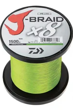 Tresse Daiwa J-Braid X8 Chartreuse 1500m Commander Vite